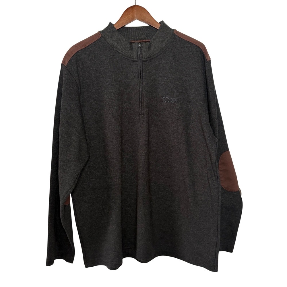 Men's Audi Car 1/4 Zip Mock Neck Pullover Size XL